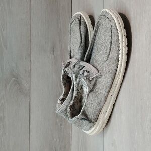 Hey Dude Womens Wendy L Linen Iron Loafer Slip on shoes sz 11